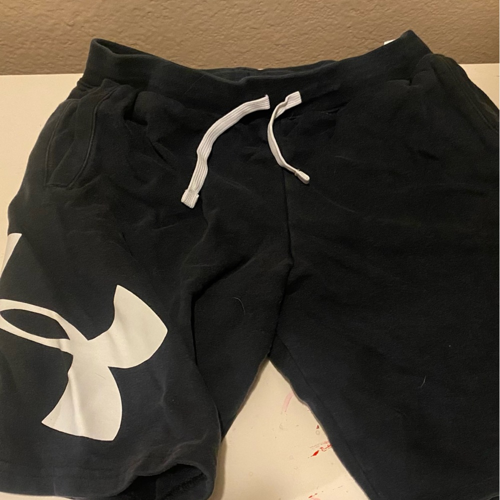 Under Armour Kids Black Shorts with White Logo